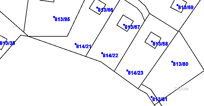 Parcela st. 814/22 v KÚ Horní Planá, Katastrální mapa
