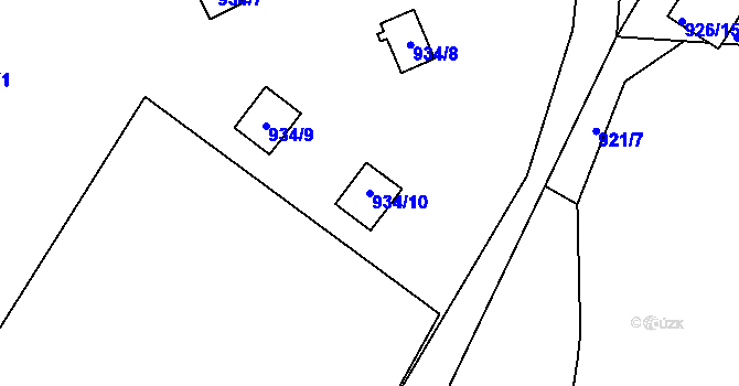 Parcela st. 934/10 v KÚ Horní Planá, Katastrální mapa