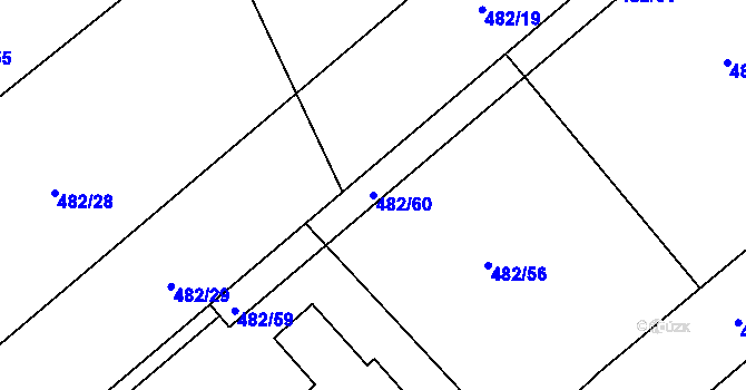 Parcela st. 482/60 v KÚ Horní Planá, Katastrální mapa
