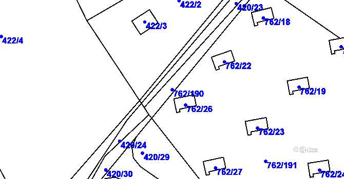 Parcela st. 762/190 v KÚ Horní Planá, Katastrální mapa