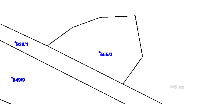 Parcela st. 555/3 v KÚ Zvonková, Katastrální mapa