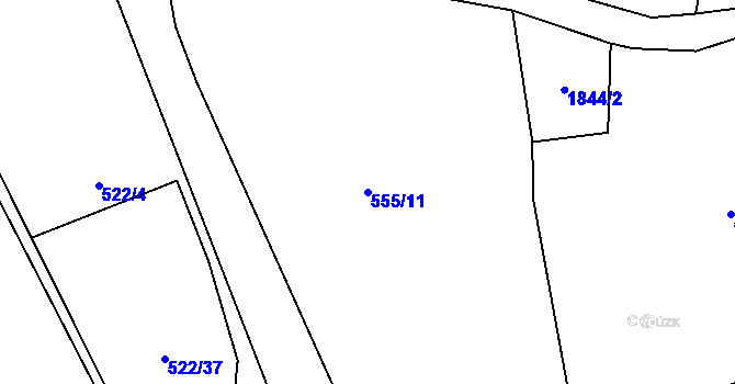 Parcela st. 555/11 v KÚ Zvonková, Katastrální mapa