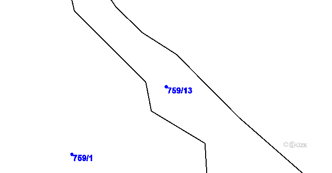 Parcela st. 759/13 v KÚ Zvonková, Katastrální mapa