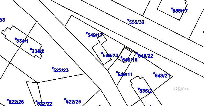 Parcela st. 549/23 v KÚ Zvonková, Katastrální mapa