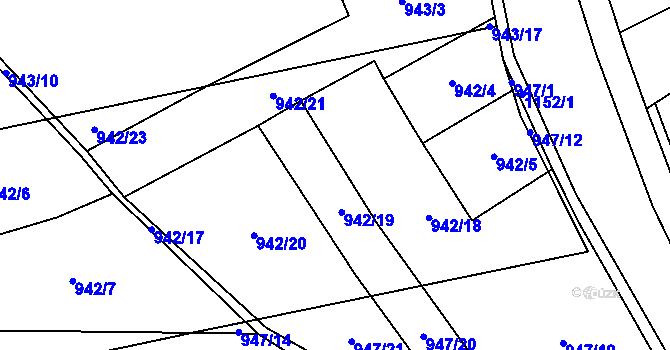 Parcela st. 922/2 v KÚ Horní Počaply, Katastrální mapa