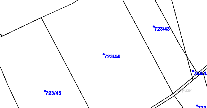 Parcela st. 723/44 v KÚ Horní Počaply, Katastrální mapa