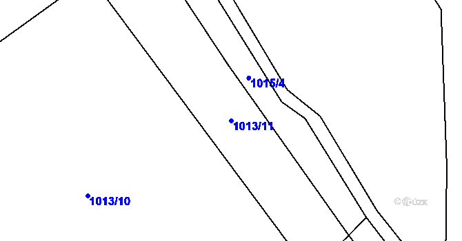 Parcela st. 1013/11 v KÚ Horní Počaply, Katastrální mapa