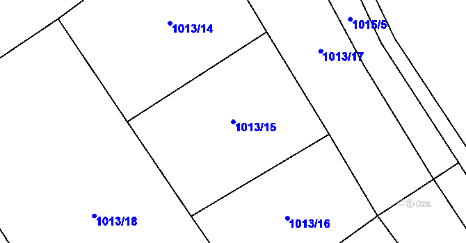 Parcela st. 1013/15 v KÚ Horní Počaply, Katastrální mapa
