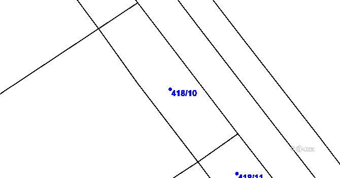 Parcela st. 418/10 v KÚ Křivenice, Katastrální mapa