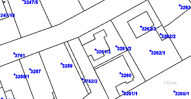 Parcela st. 3261/3 v KÚ Horní Počernice, Katastrální mapa