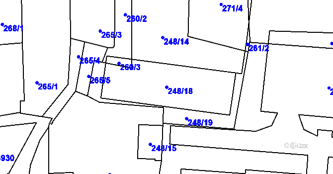 Parcela st. 248/18 v KÚ Horní Počernice, Katastrální mapa