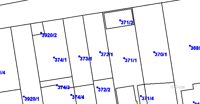 Parcela st. 372/1 v KÚ Horní Počernice, Katastrální mapa
