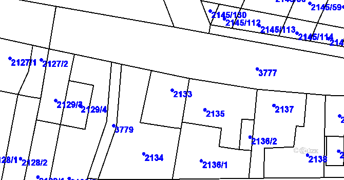 Parcela st. 2133 v KÚ Horní Počernice, Katastrální mapa