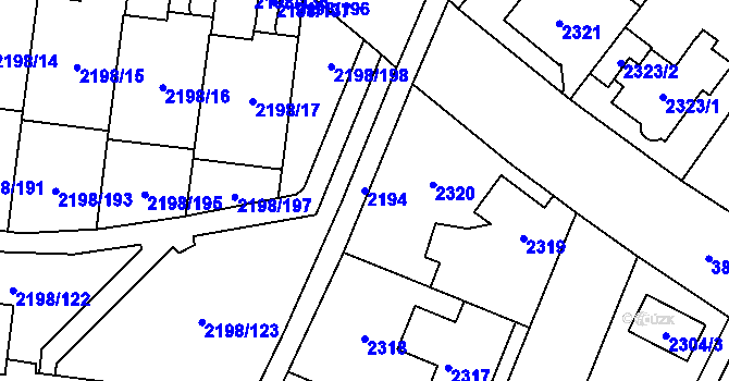 Parcela st. 2194 v KÚ Horní Počernice, Katastrální mapa