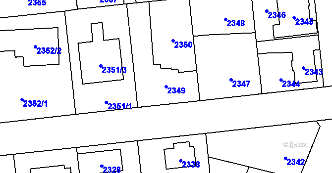 Parcela st. 2349 v KÚ Horní Počernice, Katastrální mapa