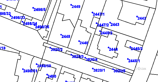 Parcela st. 2446 v KÚ Horní Počernice, Katastrální mapa