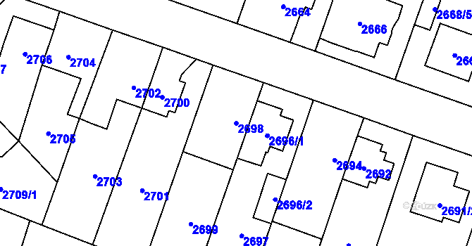 Parcela st. 2698 v KÚ Horní Počernice, Katastrální mapa
