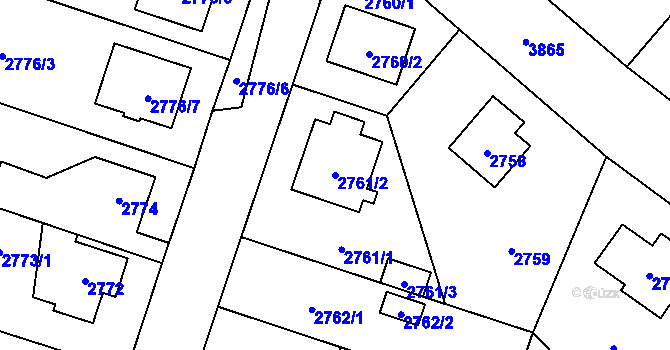 Parcela st. 2761/2 v KÚ Horní Počernice, Katastrální mapa