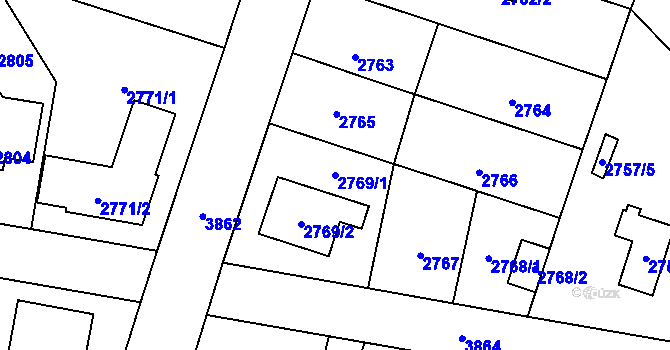Parcela st. 2769/1 v KÚ Horní Počernice, Katastrální mapa