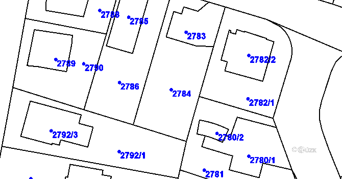Parcela st. 2784 v KÚ Horní Počernice, Katastrální mapa