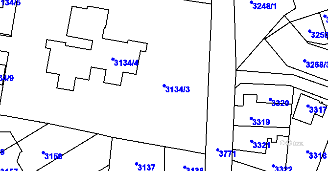 Parcela st. 3134/3 v KÚ Horní Počernice, Katastrální mapa