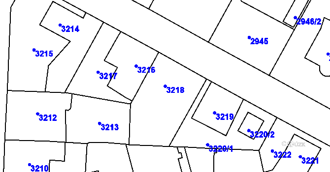 Parcela st. 3218 v KÚ Horní Počernice, Katastrální mapa