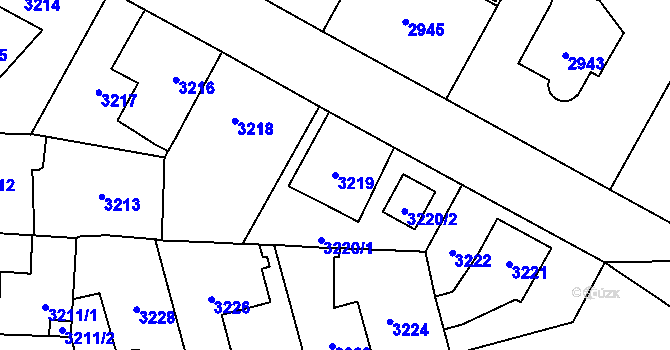 Parcela st. 3219 v KÚ Horní Počernice, Katastrální mapa