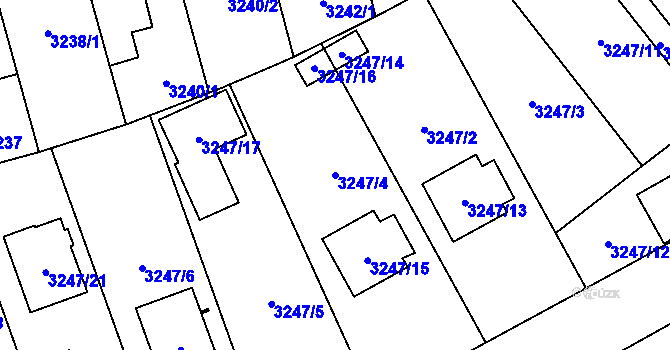 Parcela st. 3247/4 v KÚ Horní Počernice, Katastrální mapa
