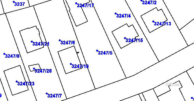 Parcela st. 3247/5 v KÚ Horní Počernice, Katastrální mapa