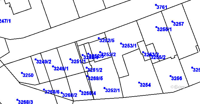 Parcela st. 3252/2 v KÚ Horní Počernice, Katastrální mapa