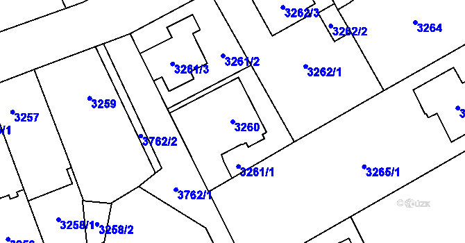 Parcela st. 3260 v KÚ Horní Počernice, Katastrální mapa