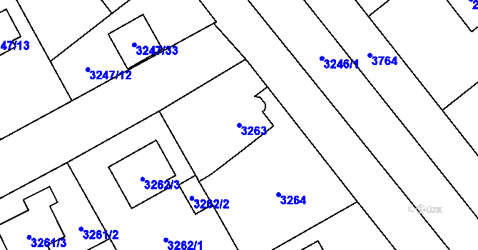 Parcela st. 3263 v KÚ Horní Počernice, Katastrální mapa