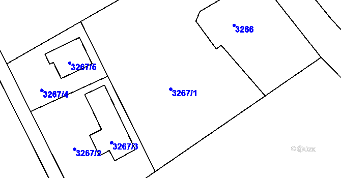 Parcela st. 3267/1 v KÚ Horní Počernice, Katastrální mapa