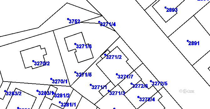 Parcela st. 3271/2 v KÚ Horní Počernice, Katastrální mapa