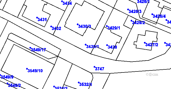 Parcela st. 3430/1 v KÚ Horní Počernice, Katastrální mapa