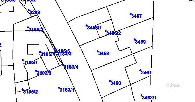 Parcela st. 3458 v KÚ Horní Počernice, Katastrální mapa