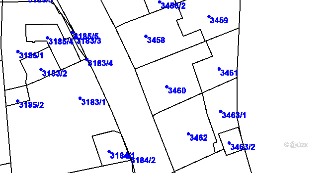 Parcela st. 3460 v KÚ Horní Počernice, Katastrální mapa
