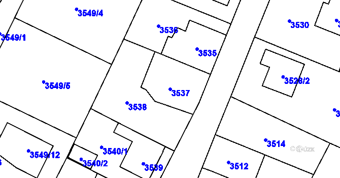 Parcela st. 3537 v KÚ Horní Počernice, Katastrální mapa