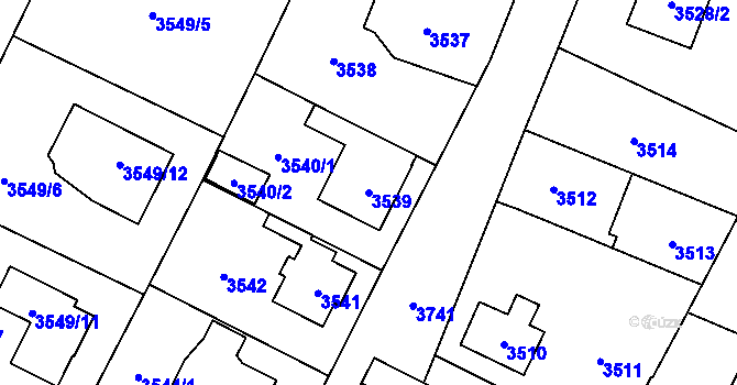 Parcela st. 3539 v KÚ Horní Počernice, Katastrální mapa