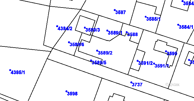 Parcela st. 3589/2 v KÚ Horní Počernice, Katastrální mapa