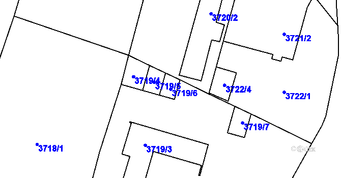Parcela st. 3719/6 v KÚ Horní Počernice, Katastrální mapa