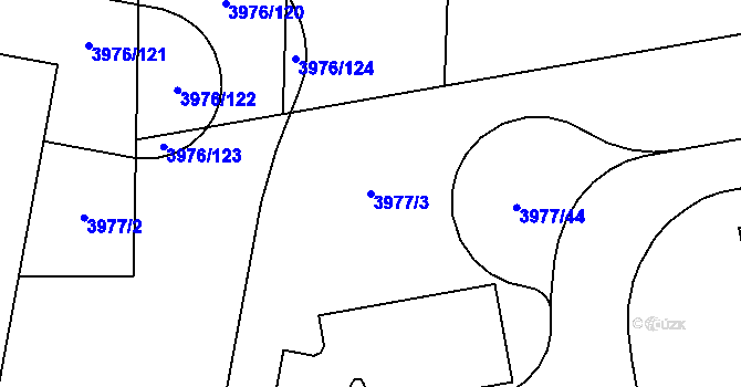 Parcela st. 3977/3 v KÚ Horní Počernice, Katastrální mapa