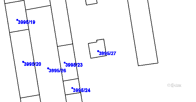 Parcela st. 3995/27 v KÚ Horní Počernice, Katastrální mapa