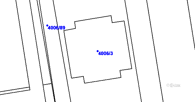 Parcela st. 4006/3 v KÚ Horní Počernice, Katastrální mapa