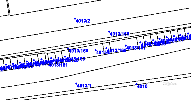 Parcela st. 4013/6 v KÚ Horní Počernice, Katastrální mapa