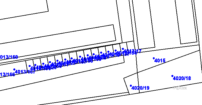 Parcela st. 4013/10 v KÚ Horní Počernice, Katastrální mapa