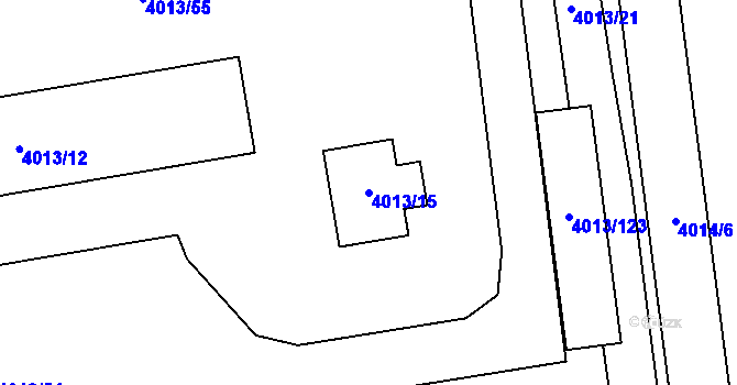 Parcela st. 4013/15 v KÚ Horní Počernice, Katastrální mapa