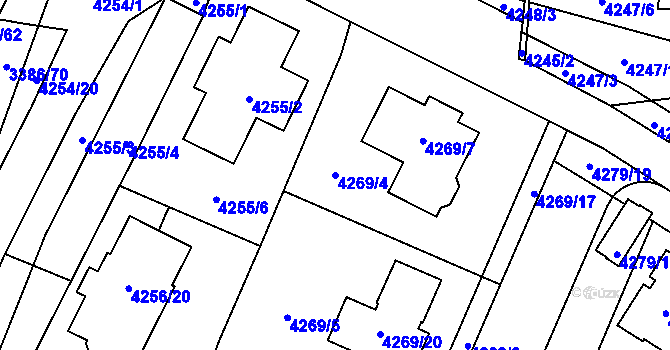 Parcela st. 4269/4 v KÚ Horní Počernice, Katastrální mapa