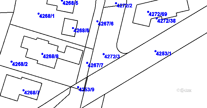 Parcela st. 4272/3 v KÚ Horní Počernice, Katastrální mapa