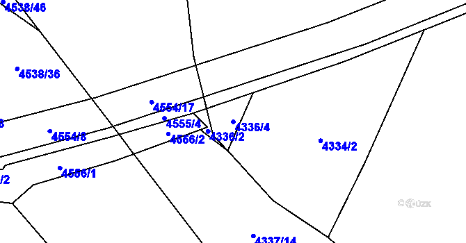 Parcela st. 4336/4 v KÚ Horní Počernice, Katastrální mapa